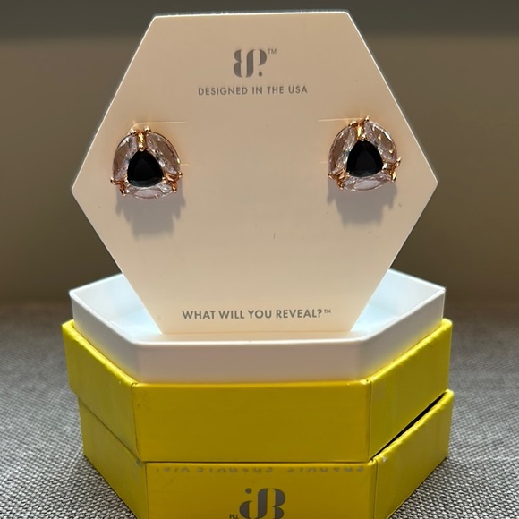 Bomb Party Black and Gold Earrings - Picture 1 of 4